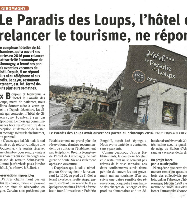 Fermeture Paradis des loups
